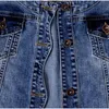 Jackets femininos femininos de colarinho redondo combinando jaqueta jeans curta 5xl design de outono onda bainha azul escuro jeans jeans slim fit Outwear