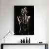 Pop Art fille noire avec chaîne, peinture sur toile, images murales pour salon, affiches et imprimés modulaires, Art africain