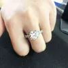 OEVAS 9*9MM AAAAA Zircon Sparking High Carbon Diamond Wedding Rings For Women Real 925 Sterling Silver Engagement Fine Jewelry 211217