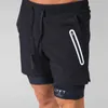 Men 2 in 1 Running Shorts Sports Jogging Fitness Training Quick Dry s Gym Sport Short Pants 210716