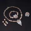 Smycken sätter lyxdesigner armband kvinnor rhinestone druvhänge halsband stud örhängen ring uppsättning Dubai brud bröllopsfest dekor tillgång