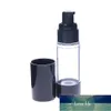 ポータブルエアレスボトル化粧品ポンプトラベル空の黒いキャップ液体スプレー透明なプラスチックエマルション容器