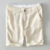 Sommer 100 % Leinen Shorts Männer solide bequem lässig gerade Knopf Taille Bermuda asiatische Größe 1921 210629