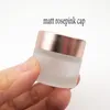 10 pçs / lote 5-50ml Rosepink LID Refil Barra frasco de vidro fosco / de máscara de máscara de máscara de máscara frascos potes recipiente cosmético skincare