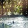 Kreativer transparenter Regenschirm mit langem Griff, gerader Stock, Regen-Sonnenschirme, Hochzeit, Tanz, Prinzessin, Griff, Regenschirm 210320