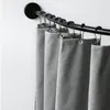 Duş Perdeleri Uzatılabilir Kavisli Perde Çubuk Siyah U Şekilli Paslanmaz Çelik Kutuplar Punch-Ücretsiz Banyo Rayı 6 Boyutu