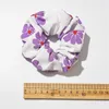 Purple Series Scrunchie Plaid Striped Hair Ties Bands Flower Dots Print Elastic Hair Rubber Bands Women Girls Hair Accessories