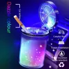 Cendrier compact sans fumée Blingbling voiture cigarette évent Clip cendrier avec lumière LED poubelle pour voyage à la maison