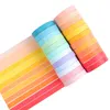 24 unidades/juego de cinta Washi básica de Color sólido, bonita cinta adhesiva de arcoíris, cinta adhesiva decorativa, pegatina para álbum de recortes, diario, papelería