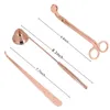 3 em 1 Conjunto de acessórios de vela Tesoura Cutter Castter Wick Trimmer Acessórios Snuffer Conjuntos Rose Gold Black Prata