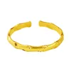 Bangle Opening Sand Gold For Women Bamboo Joint Plated Copper Variable Size Bracelet Fashion Jewelry