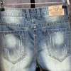 Men's Retro Style Ripped Denim Shorts Summer Street Fashion Slim Hole Short Jeans Male Brand Clothes 210714