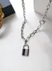 chunky chain padlock necklace