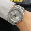 St9 zegarki stalowe 40 mm Diamentowy zestaw białych tarczy Flezel ramki Automatyczny ruch mechaniczny Sapphire Glass Prezydent Prezydent Nierdzewne zegarek na ręce