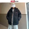 LAPPSTER hommes Vintage solide Harajuku hiver veste hommes japonais Streetwear Y2k bouffant veste homme coréen mode bulle manteau 211216
