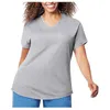 Running Jerseys Women's Fashion Casual Blouse Plus Size Solid T-shirt V-Neck Kortärmad Top Kvinnor O Neck Friends Lady