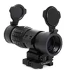 Taktisk Airsoft 3x Förstoringsgiltighet Fokus Justerbar med Lens Cap Flip-up Picatinny Rail Mount för holografisk Aimpoint Red Dot Sight Scope.