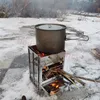 Fornello da campeggio Forno pieghevole portatile in acciaio inossidabile Stufa a legna per lo zaino in spalla all'aperto Escursionismo Picnic in viaggio BBQ