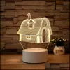 Outros Casa Decoração Decoração Jardim 3D Night Lamp Acrílico Desktop Luz Meninos e Meninas Presente de Feriado Lâmpadas Decorativas Quarto Mesa de cabeceira Luz