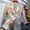 Women's Suits & Blazers Women Vintage Colors Floral Printed Casual Blazer Jacket Single Button Elegant Ladies Loose Fit Linen Holiday Suit O