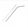 Metal Reusable Straw 304 Stainless Steel Straight Bent Drinking Straws with Cleaning Brush for Coffee Tea Fruit Juice