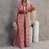 Moda de banho feminina 2021 Bohemian Print Salia longa verão solta top sexy plus size elegante quimono praia vestido de férias biquíni biquínis bloqueia por atacado