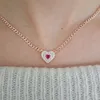 925 Silver Love Turkish Bijoux Valentin Jour Heart Zircon Fashion Collier pour femme Minimaliste Style de luxe de luxe