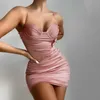 Günlük Elbiseler Seksi Bayan Mini Sling Elbise Kulübü Parti Giyim Yaz Ince Moda Backless Sıkı Wrap Kalça Kısa Etek Renk -40