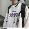 Lente Mannen Casual Sweatshirts Harajuku 1997 Gedrukt Mannen Oversized Hoodies 2021 Koreaanse Man Casual Losse Pullovers Y211118