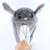 Chapeau de lapin en mouvement des oreilles mignonnes caricot animé kawaii chapeau drôle d'anniversaire cadeau lapin cap en peluche chapeaux d'hiver pour les enfants