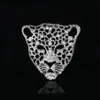 Fashion Rhinestone Roaring Tiger Brooches Women Men Big Rhinestone Leopard Head Party Casual Brooch Pins Gifts 3 Colors