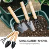 Fabrik 3st / Set Shovel Rake Set Trähandtag Metall Huvudverktyg för Blommor Krukväxter Mini Garden Tool Seed Disseminator RRD12378