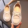 Vår höst barn flickor sneakers fransade loafers för toddler tjej bowtie glida på skor anti-slippery casual skor barn lägenheter