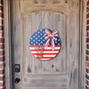 Decorazione per porte in legno per feste del Giorno dell'Indipendenza americana sul mercato Forniture per festival di porte decorative per la casa con bandiera del mercato