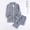 Весна осень осень зимняя одежда для мальчиков девочек 2-х частей стиль хлопчатобумажной пижамой плед домашняя одежда Loungewear 211109