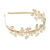 Fermagli per capelli Barrettes Stile barocco Fasce per capelli con fiore in foglia d'oro per donna Ragazza Corona in metallo Accessori per feste di matrimonio Regalo di compleanno Diademi