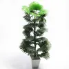 90cm 39頭の人工ヤシの植物の大きな熱帯の木の偽のヤシの葉の葉のオフィスの装飾のためのシルクペルシャの葉の緑の植物210624