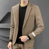 Hommes Blazers Style britannique Solide Couleur Blazer Masculino Mariage Business Casual Costume Veste Streetwear Social Robe Manteau 210527