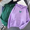 Papillon Sweat Femmes Esthétique À Capuche Ras Du Cou Top Automne Femmes Vêtements Petite Amie Cadeau Harajuku Surdimensionné Tops Hoodies X0721