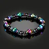 Popular Womens Bead Bracelet Purple Crystal Colorful Hematite Bead Bracelet