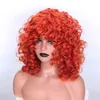 Синтетические парики для волос Cosplay Junsi 12 дюймов короткие вьющиеся синтетический парик натуральные парики красное вино розовый желтый оранжевый американская женщина косплей 220225