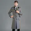 Herrgravrockar Spring Autumn Mens Man Long Coat Män dubbelbröstkläder Slim Fit Overcoat Hylsa 2021 Designer