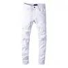 Nouveaux vêtements jeans blancs Hommes Femmes Denim Pantalon Droit Biker Skinny Jeans Hommes