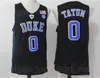 Mannen Basketbal Jayson Tatum Jersey 0 Duke Blue Devils College University Vintage Ademend voor Sport Fans Team Kleur Zwart Groen Wit Grijs Blauwe Hoge Kwaliteit