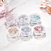 Nail Glitter 6pcs Sparkles Set Mix Color Art Polvere Manicure Chrome Pigmento Paillettes Fiocchi Sirena Decorazioni olografiche Prud22