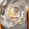 10 estilos Top Quality Relógios RRF 40mm Nautilus 5711 Diamantes Completos Cal.324 Mens Automático Relógio Branco Discagem 18k Gold Two-Tone Pulseira Gents Sports WristWatches