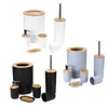 bamboo bathroom accessories set