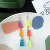 Résine à la main coloré dessin animé ours balancent boucles d'oreilles Unique couleur bonbon Animal goutte boucle d'oreille pour femmes fille drôle fête bijoux