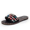 Plus storlek Foreign Trade Sandals Gem Grape Particles One-Line Women's Shoes Wish Amazon tofflor