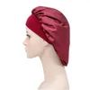 Solid Color Satin Sova Hat Night Sleep Cap Hair Care Bonnet Nightcap för Kvinnor Män Unisex Caps 10st